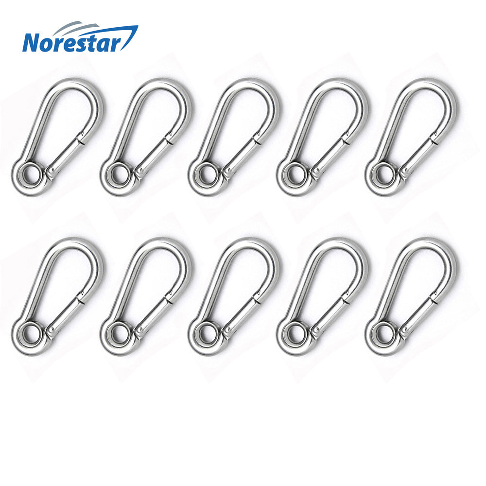 Ten Snap Hooks with Eyelets