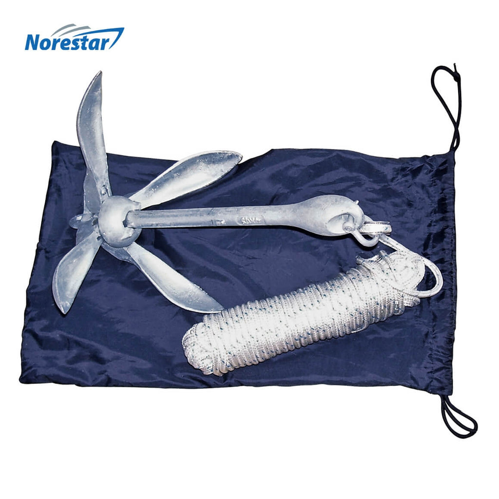Grapnel Anchor with Rope and Storage Bag