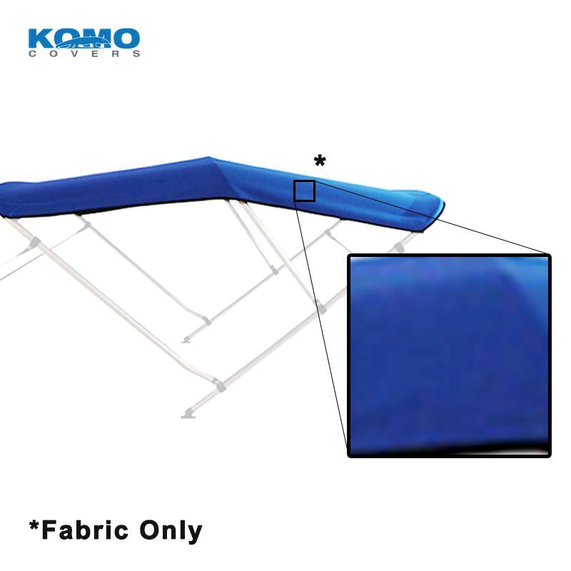 Premium 3-Bow Replacement Boat Bimini Cover And Boot Fabric (Fabric Only) - Blue