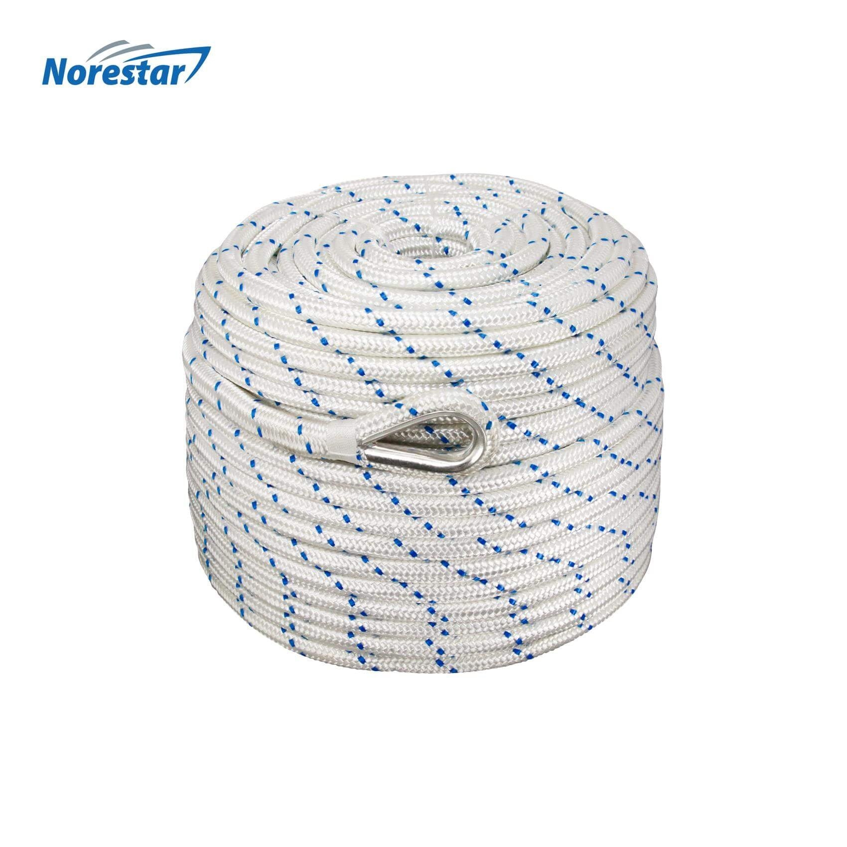Norestar Double Braided Nylon Anchor Rope with Stainless Steel Thimble –  test.anchoring.com