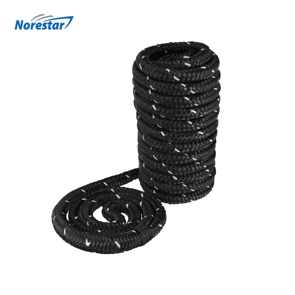 High-Visibility Reflective Braided Nylon Dock Line, Black