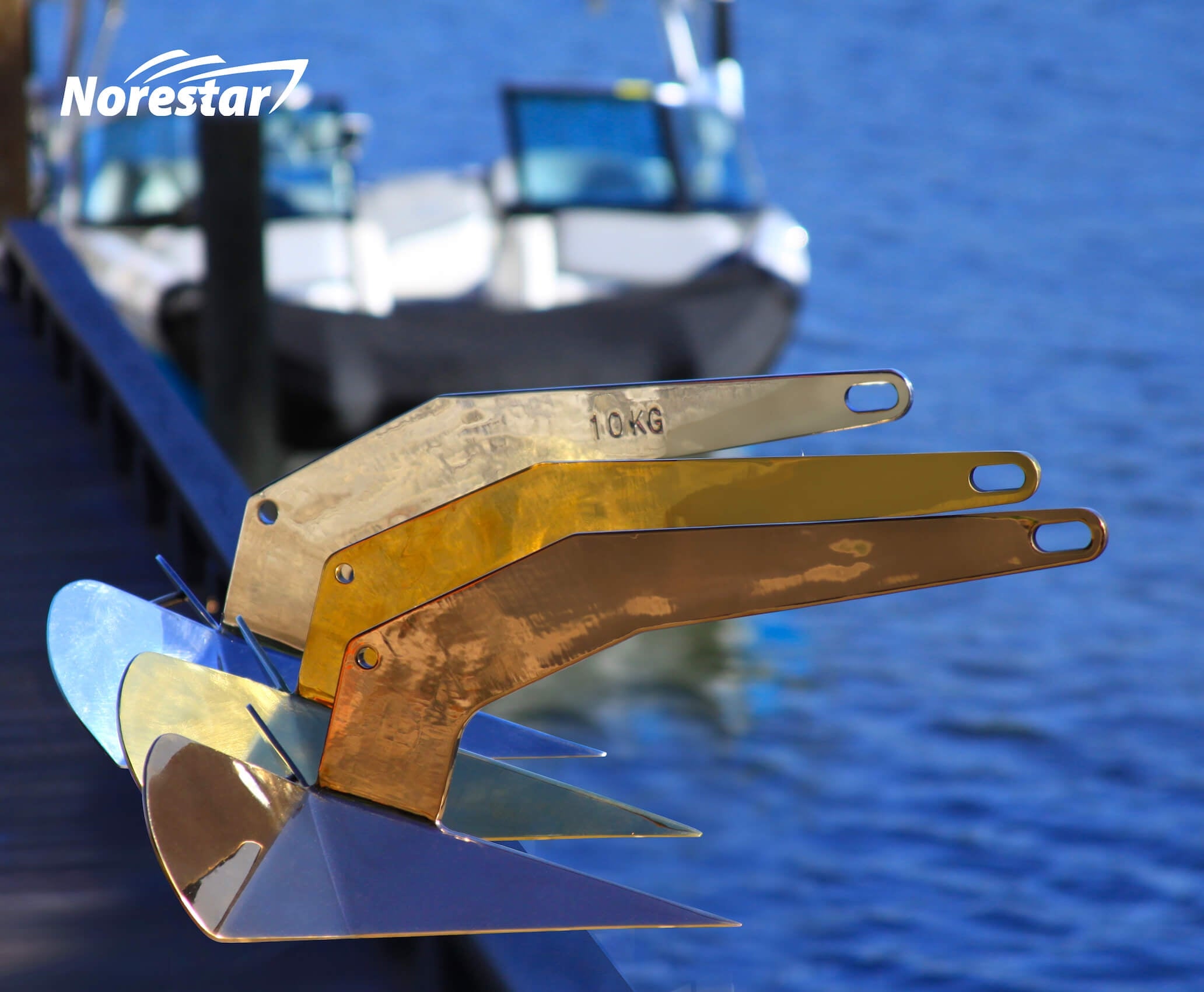 Norestar Stainless Steel Rainbow Wing-Style Boat Anchors Gold Bronze